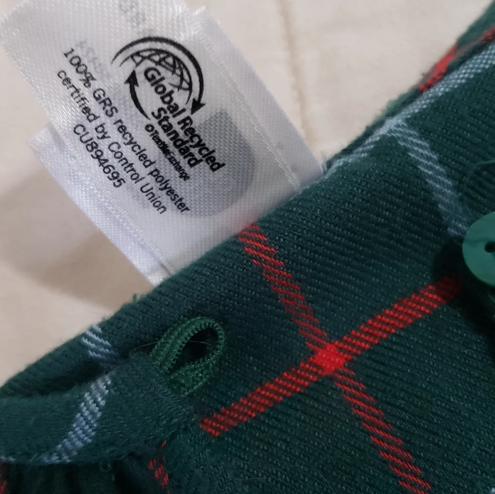 Hanna Andersson Green Plaid Nightgown Christmas Holiday Cabin Size 8 130cm